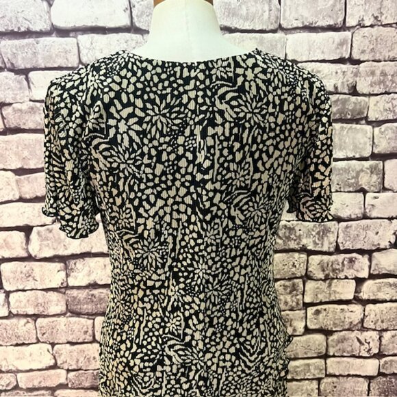 Jessica Howard Black & Ivory V-Neck Short Sleeve Dress Size 6 - Picture 7 of 9
